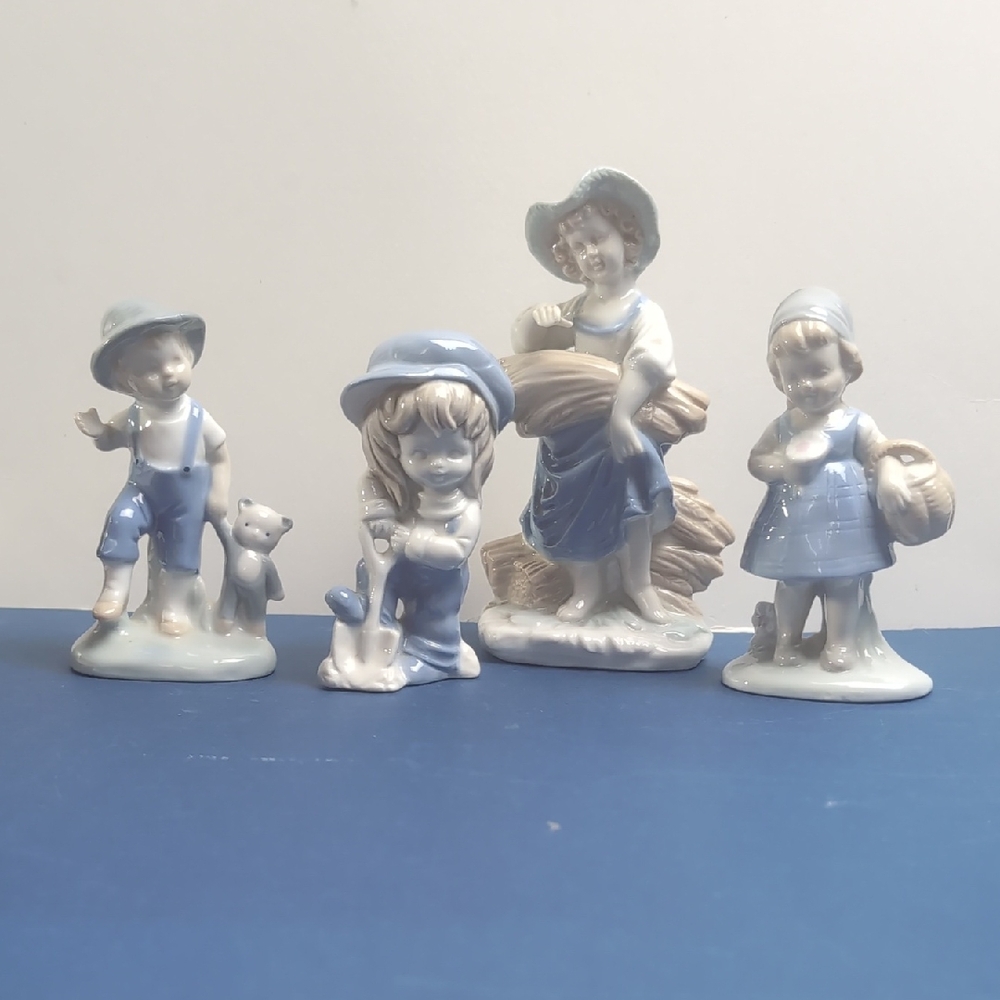 Vintage Giftcraft Figurines Farmhouse Decor Set of 4